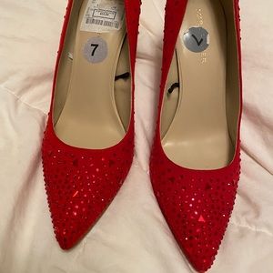 Red Bejeweled Heels